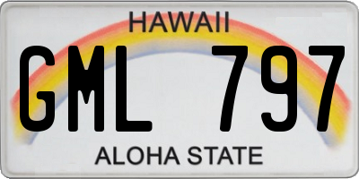 HI license plate GML797
