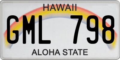 HI license plate GML798