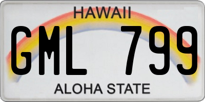 HI license plate GML799