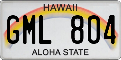 HI license plate GML804