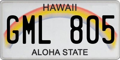 HI license plate GML805