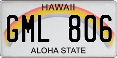 HI license plate GML806