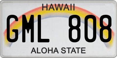 HI license plate GML808