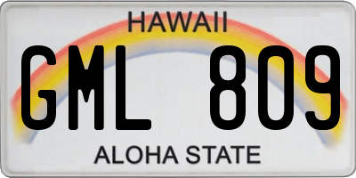 HI license plate GML809