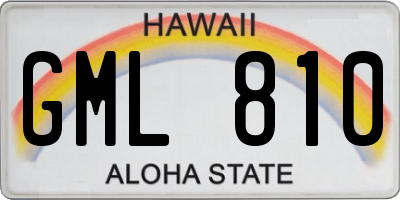 HI license plate GML810