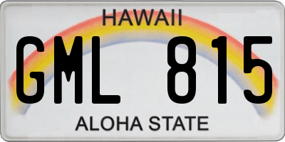 HI license plate GML815
