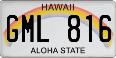 HI license plate GML816