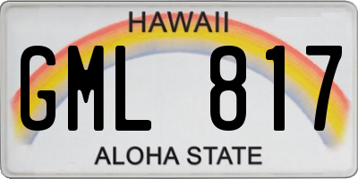 HI license plate GML817