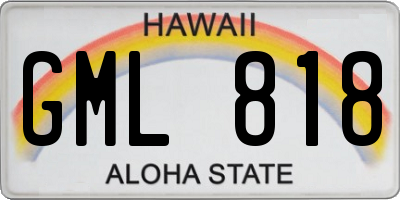 HI license plate GML818