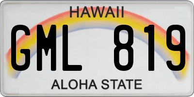 HI license plate GML819
