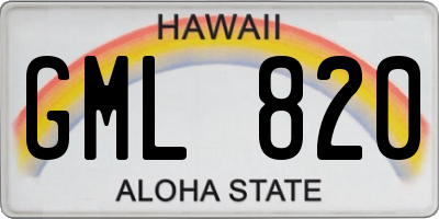 HI license plate GML820