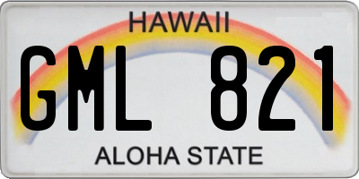 HI license plate GML821
