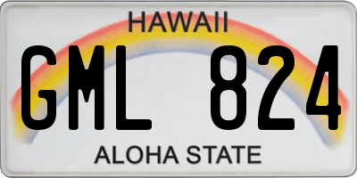 HI license plate GML824