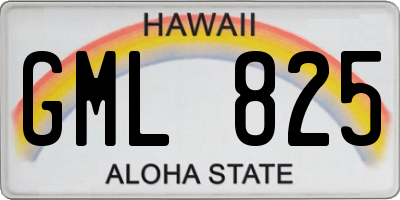 HI license plate GML825