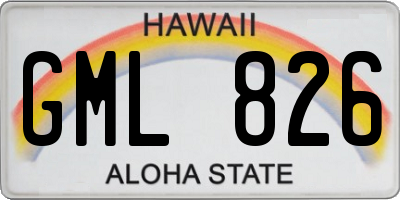 HI license plate GML826