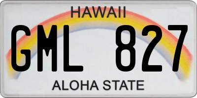 HI license plate GML827