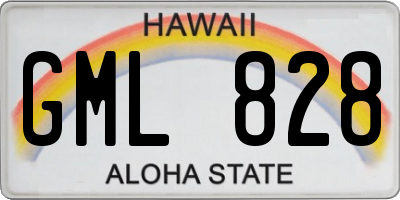 HI license plate GML828