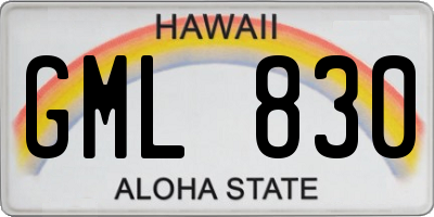 HI license plate GML830