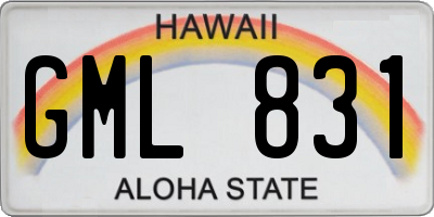 HI license plate GML831