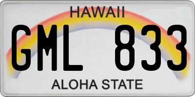 HI license plate GML833