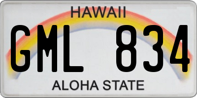 HI license plate GML834