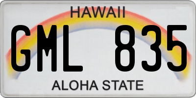 HI license plate GML835