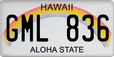 HI license plate GML836