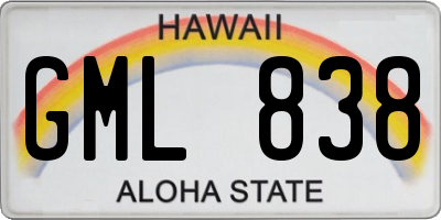 HI license plate GML838
