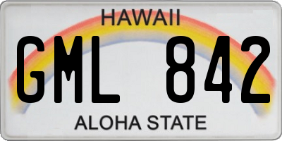 HI license plate GML842