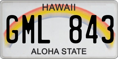 HI license plate GML843