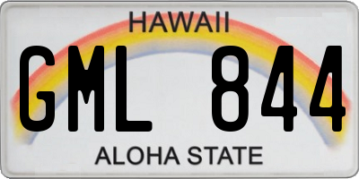 HI license plate GML844