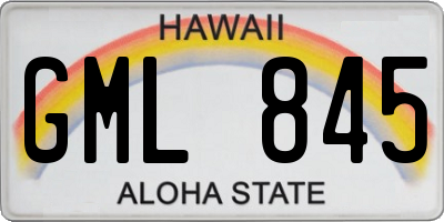 HI license plate GML845
