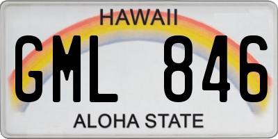 HI license plate GML846
