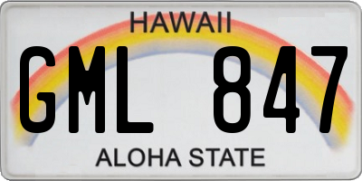 HI license plate GML847
