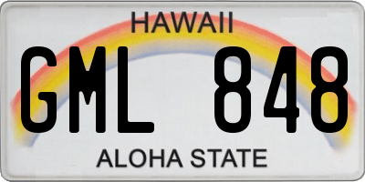HI license plate GML848