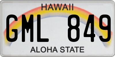 HI license plate GML849