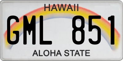 HI license plate GML851