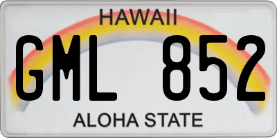 HI license plate GML852