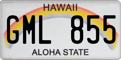 HI license plate GML855