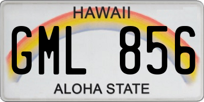 HI license plate GML856