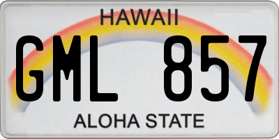 HI license plate GML857