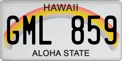 HI license plate GML859