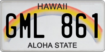 HI license plate GML861