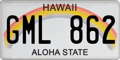 HI license plate GML862