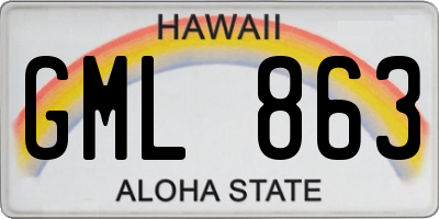 HI license plate GML863