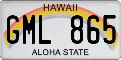 HI license plate GML865