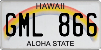 HI license plate GML866