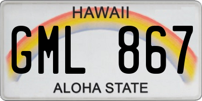HI license plate GML867