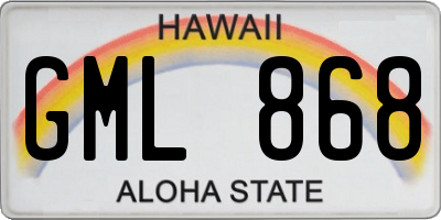 HI license plate GML868