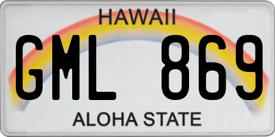 HI license plate GML869